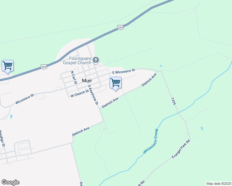 map of restaurants, bars, coffee shops, grocery stores, and more near 31 Schwalm Road in Tower City