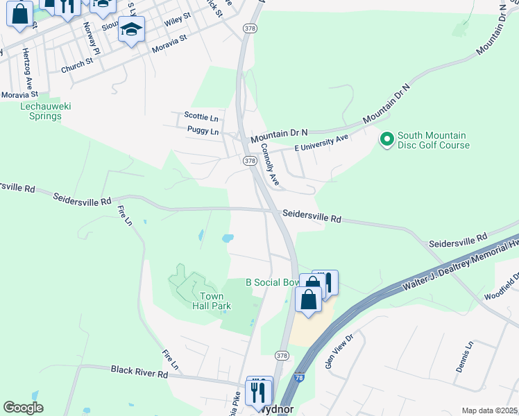 map of restaurants, bars, coffee shops, grocery stores, and more near 3764 Old Philadelphia Pike in Bethlehem