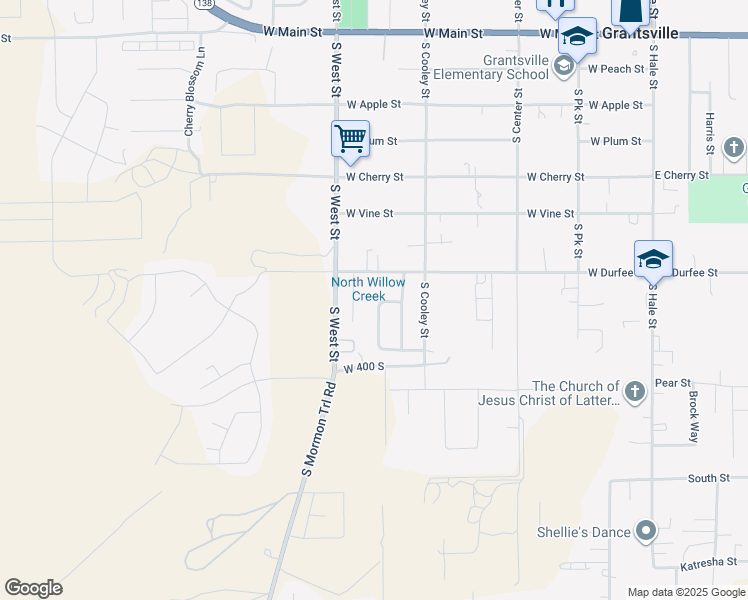 map of restaurants, bars, coffee shops, grocery stores, and more near 340 Belaire Circle in Grantsville