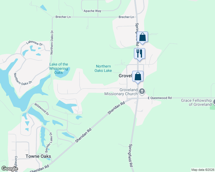 map of restaurants, bars, coffee shops, grocery stores, and more near 200 Norman Drive in Groveland