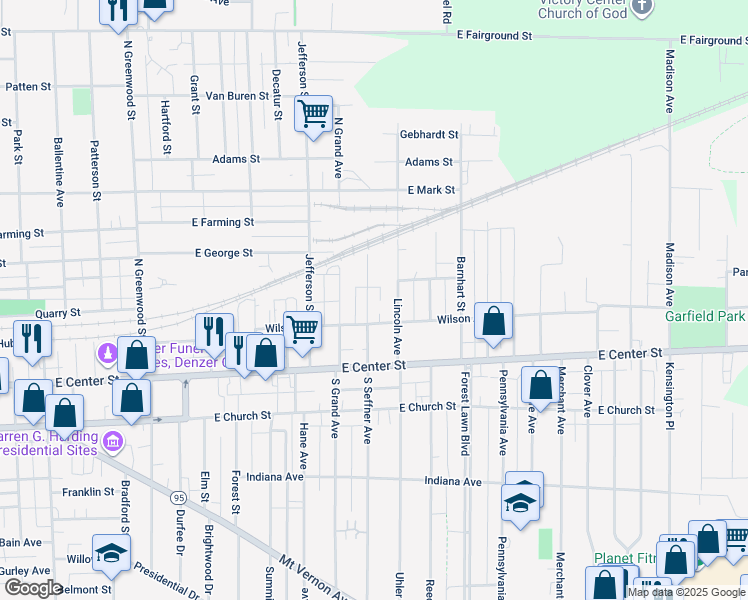 map of restaurants, bars, coffee shops, grocery stores, and more near 206 North Seffner Avenue in Marion