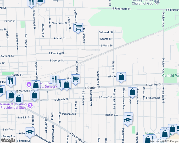 map of restaurants, bars, coffee shops, grocery stores, and more near 206 North Seffner Avenue in Marion