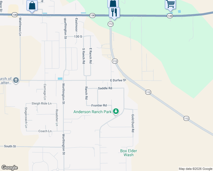 map of restaurants, bars, coffee shops, grocery stores, and more near 791 East Saddle Road in Grantsville