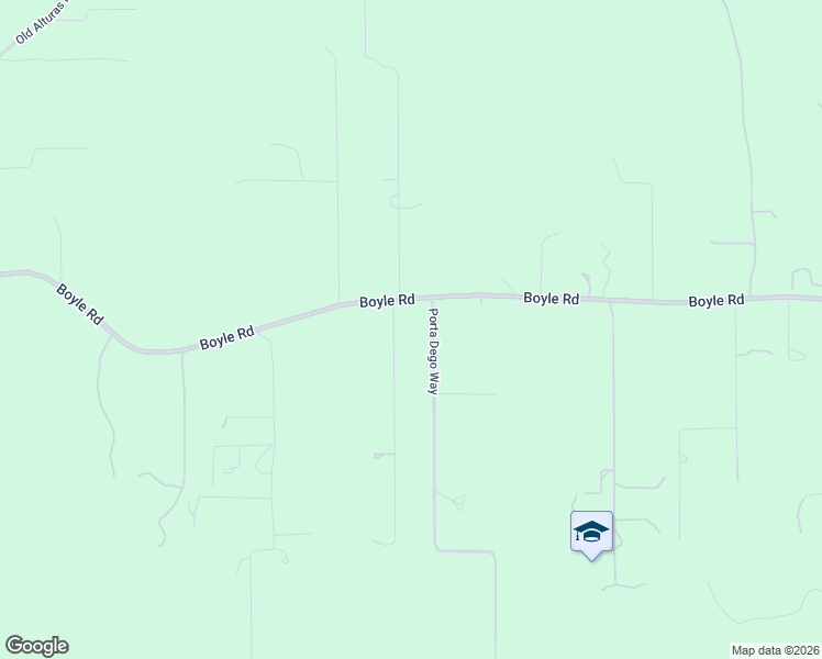 map of restaurants, bars, coffee shops, grocery stores, and more near 21241 Boyle Road in Redding