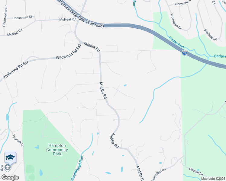 map of restaurants, bars, coffee shops, grocery stores, and more near 4661 Keswick Court in Hampton Township