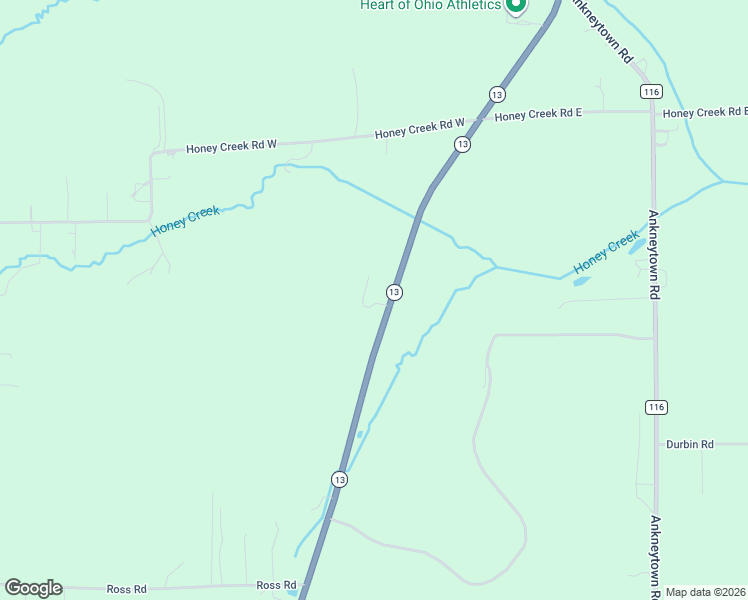 map of restaurants, bars, coffee shops, grocery stores, and more near 6166 Ohio 13 in Bellville