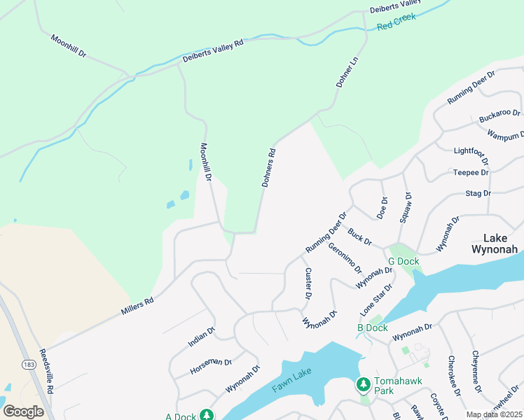 map of restaurants, bars, coffee shops, grocery stores, and more near 18 Dohners Road in Schuylkill Haven