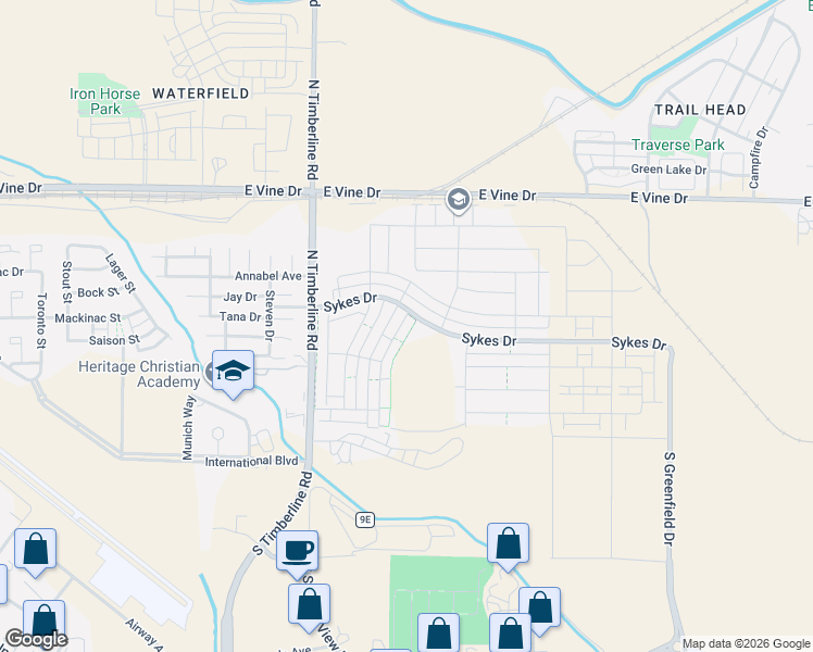 map of restaurants, bars, coffee shops, grocery stores, and more near 438 Tigercat Way in Fort Collins