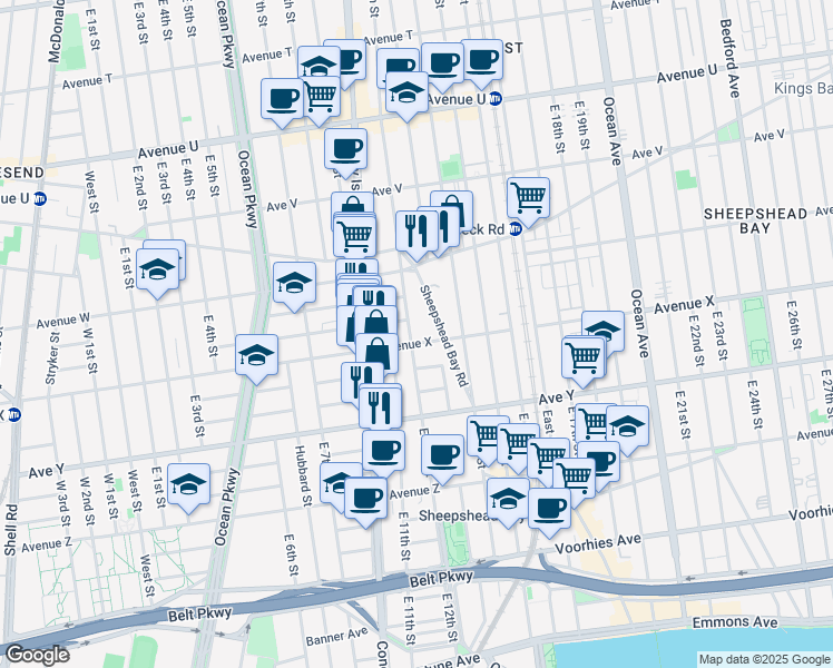 map of restaurants, bars, coffee shops, grocery stores, and more near in Brooklyn