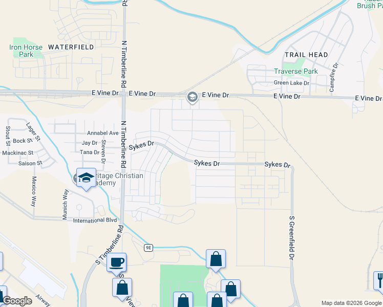 map of restaurants, bars, coffee shops, grocery stores, and more near 427 Marquise Street in Fort Collins