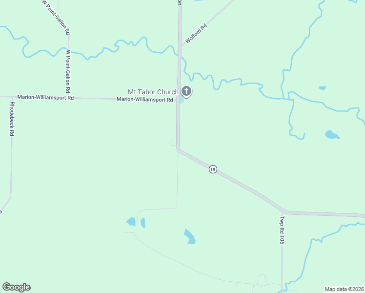 map of restaurants, bars, coffee shops, grocery stores, and more near 6519 Ohio 19 in Mount Gilead