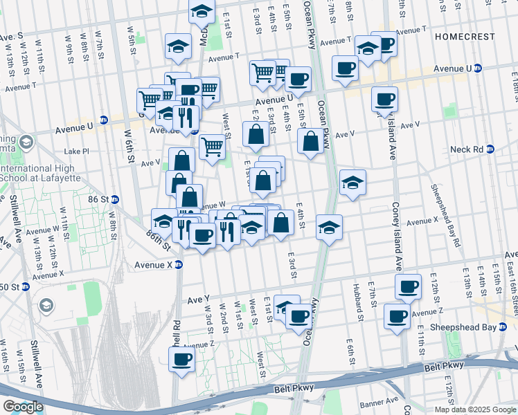 map of restaurants, bars, coffee shops, grocery stores, and more near in Brooklyn