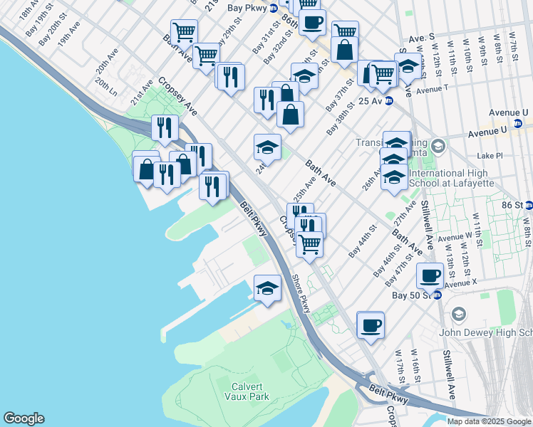 map of restaurants, bars, coffee shops, grocery stores, and more near in Brooklyn