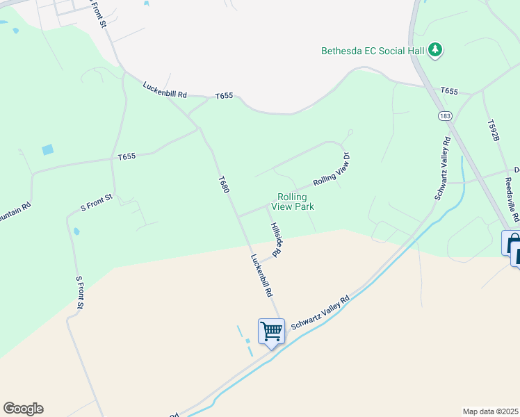 map of restaurants, bars, coffee shops, grocery stores, and more near 15 Hillside Road in Schuylkill Haven
