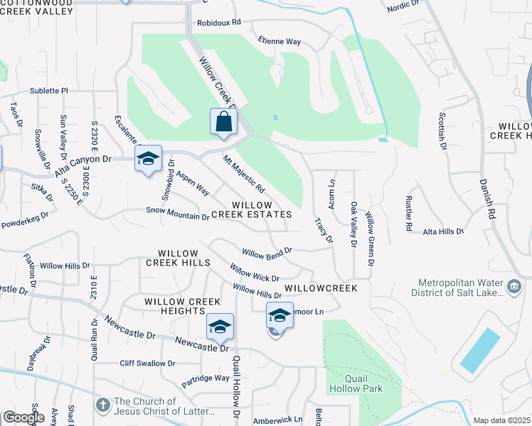 map of restaurants, bars, coffee shops, grocery stores, and more near 8733 Alta Canyon Drive in Sandy