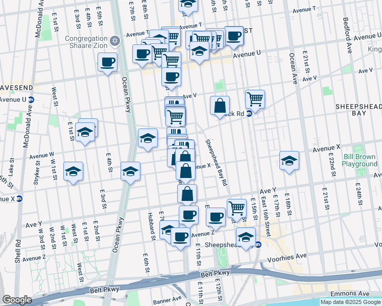 map of restaurants, bars, coffee shops, grocery stores, and more near 1002 Lancaster Avenue in Brooklyn