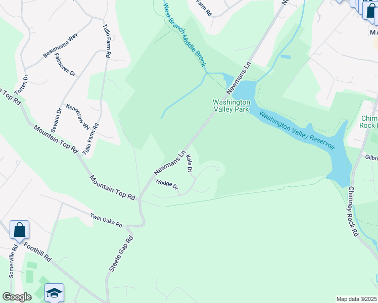 map of restaurants, bars, coffee shops, grocery stores, and more near 1 Kale Drive in Bridgewater Township