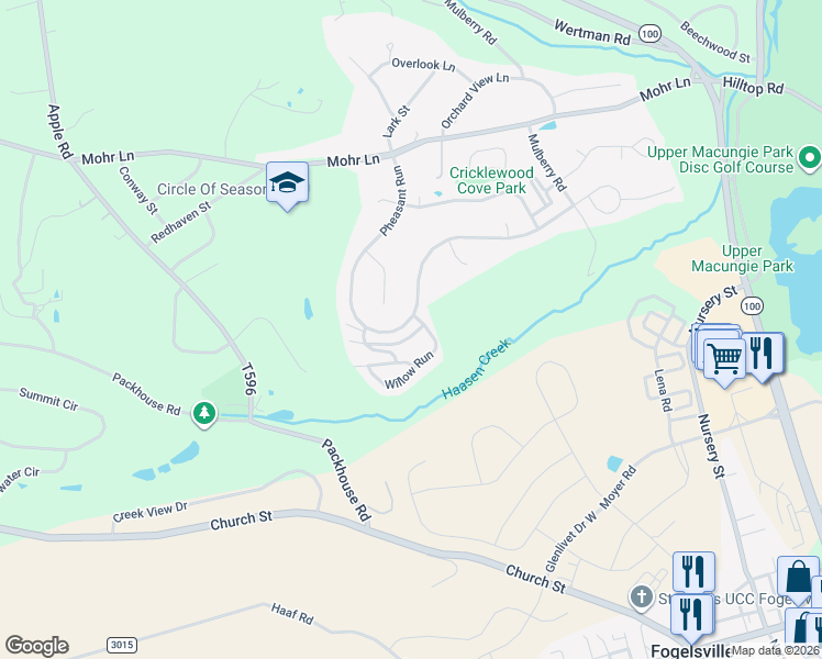 map of restaurants, bars, coffee shops, grocery stores, and more near 8309 Countryside Lane in Fogelsville