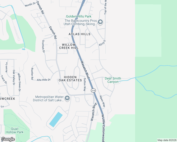 map of restaurants, bars, coffee shops, grocery stores, and more near 8706 Alpen Cir in Salt Lake City