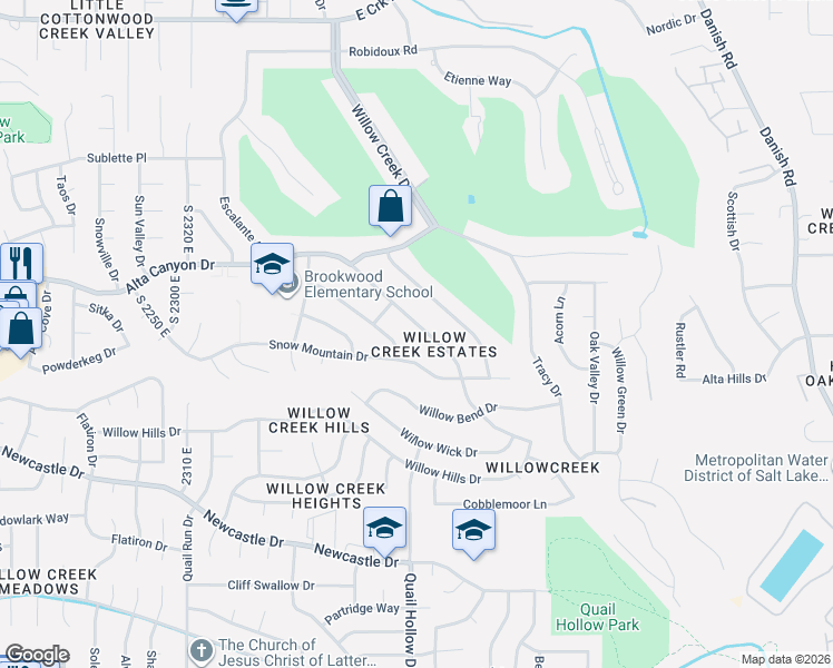 map of restaurants, bars, coffee shops, grocery stores, and more near 8698 Alta Canyon Drive in Sandy