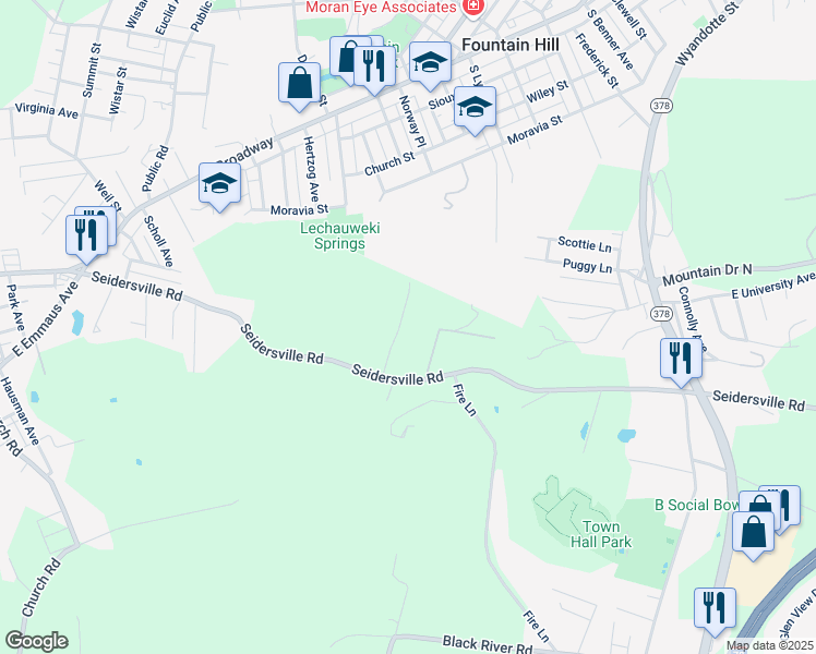 map of restaurants, bars, coffee shops, grocery stores, and more near 720 Gottwald Dr in Bethlehem