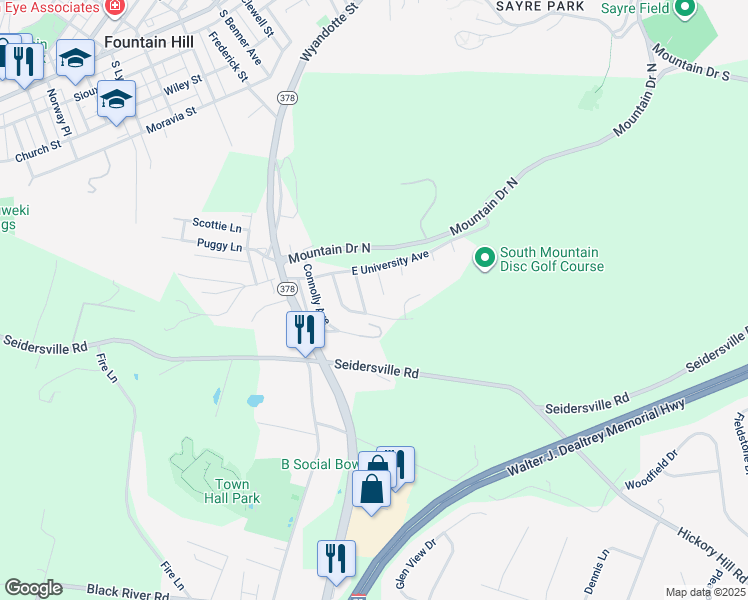 map of restaurants, bars, coffee shops, grocery stores, and more near 2189 Rovaldi Avenue in Bethlehem