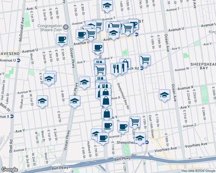 map of restaurants, bars, coffee shops, grocery stores, and more near 1002 Lancaster Avenue in Brooklyn