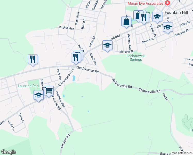map of restaurants, bars, coffee shops, grocery stores, and more near 815 Gilly Avenue in Bethlehem