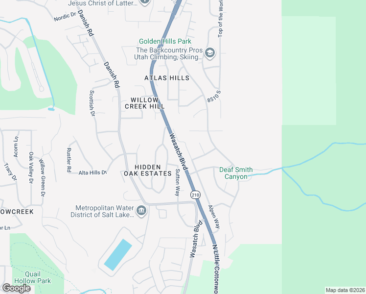 map of restaurants, bars, coffee shops, grocery stores, and more near 8706 Alpen Circle in Salt Lake City