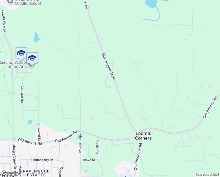 map of restaurants, bars, coffee shops, grocery stores, and more near 10560 Old Oregon Trail in Redding