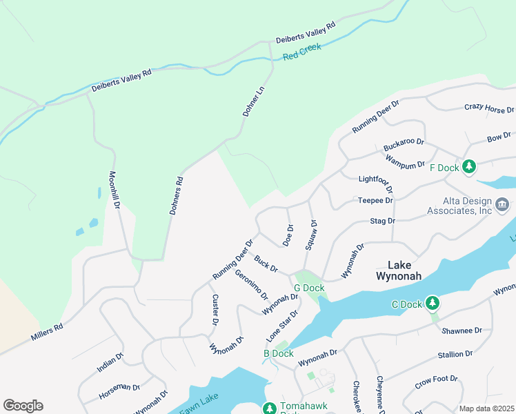 map of restaurants, bars, coffee shops, grocery stores, and more near 1290 Running Deer Drive in Auburn