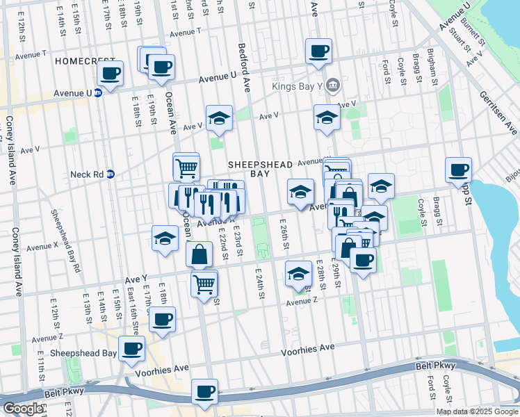 map of restaurants, bars, coffee shops, grocery stores, and more near in Brooklyn