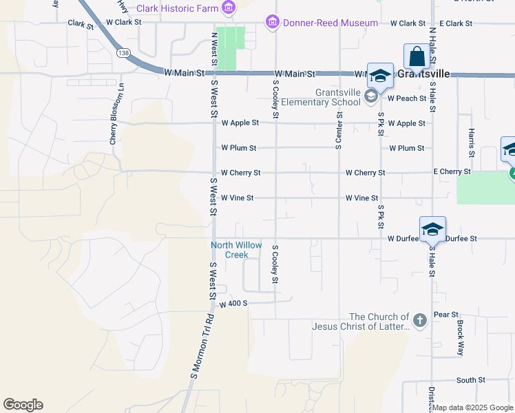 map of restaurants, bars, coffee shops, grocery stores, and more near 335 West Vine Street in Grantsville