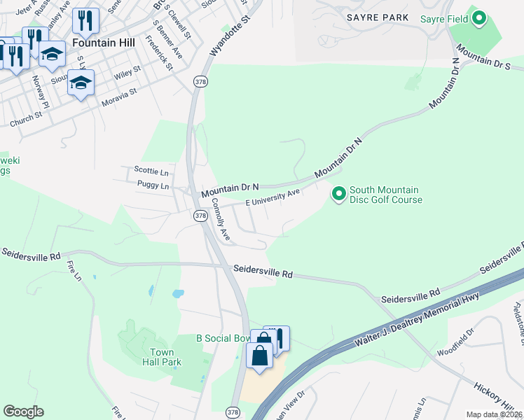 map of restaurants, bars, coffee shops, grocery stores, and more near 2189 Rovaldi Avenue in Bethlehem