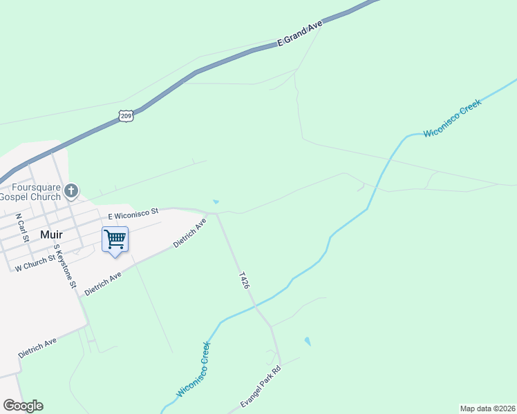 map of restaurants, bars, coffee shops, grocery stores, and more near 440 East Wiconisco Street in Tower City