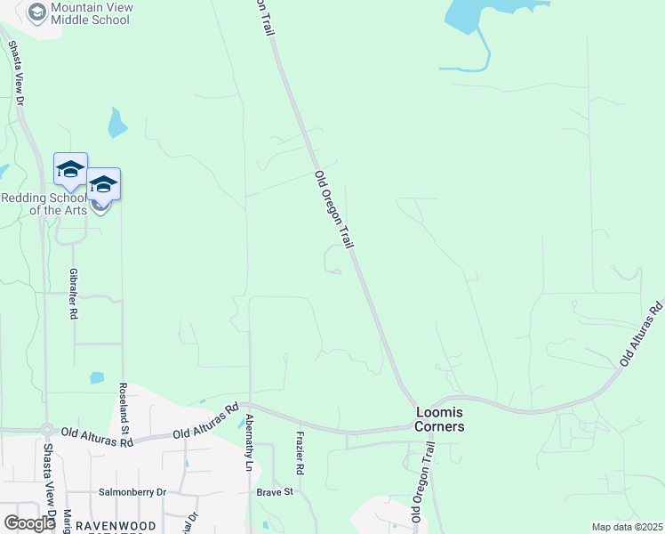 map of restaurants, bars, coffee shops, grocery stores, and more near 10560 Old Oregon Trail in Redding