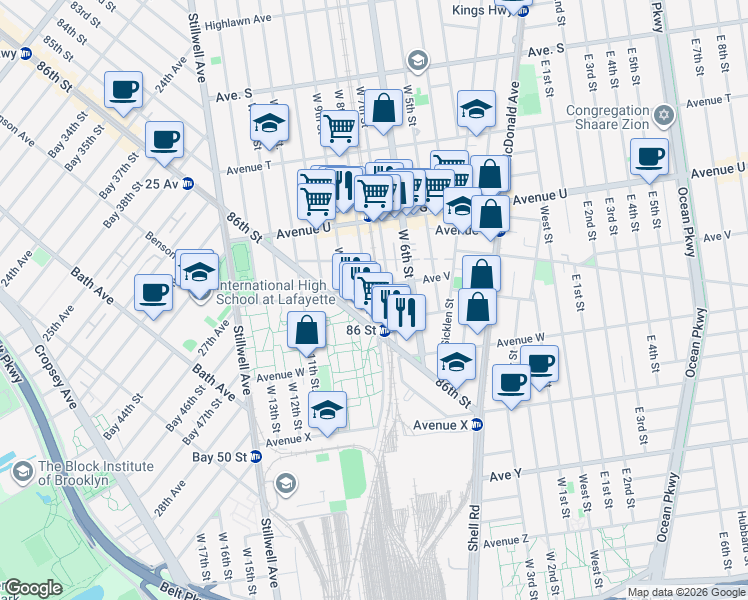 map of restaurants, bars, coffee shops, grocery stores, and more near in Brooklyn