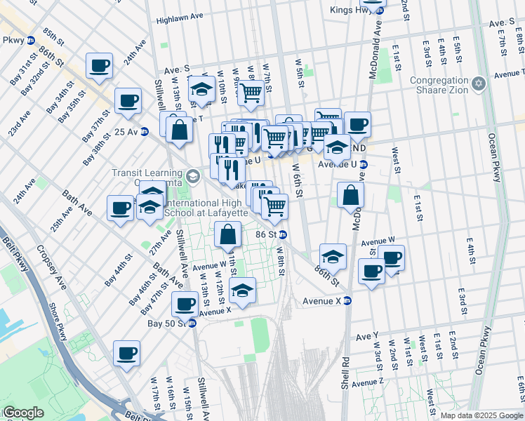 map of restaurants, bars, coffee shops, grocery stores, and more near in Brooklyn