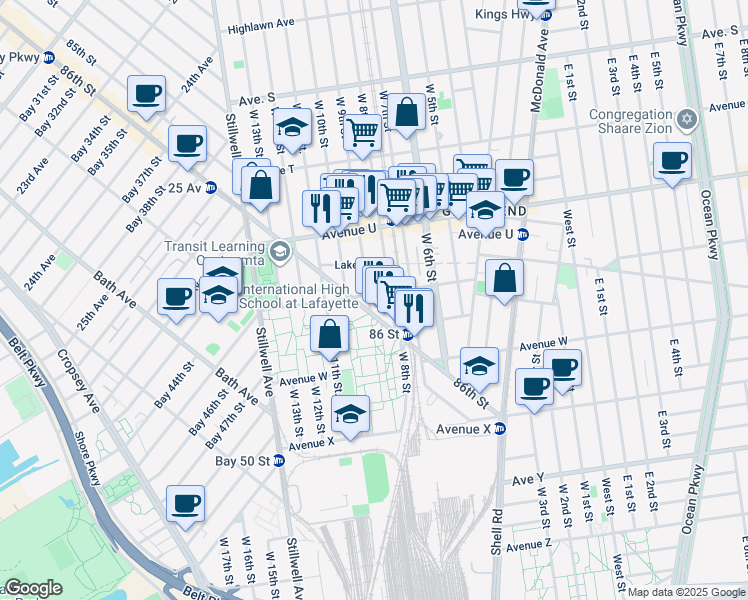 map of restaurants, bars, coffee shops, grocery stores, and more near in Brooklyn