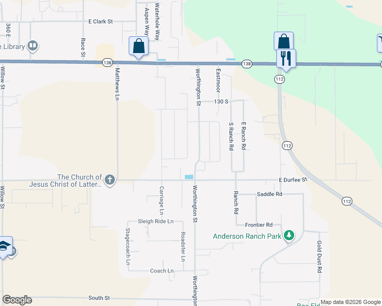 map of restaurants, bars, coffee shops, grocery stores, and more near 237 South Jodi Lane in Grantsville