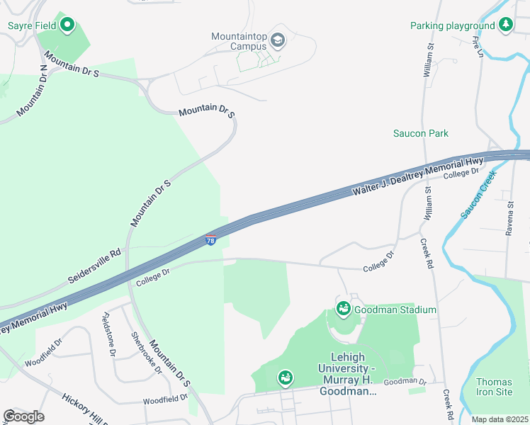 map of restaurants, bars, coffee shops, grocery stores, and more near Walter J. Dealtrey Memorial Highway in Bethlehem