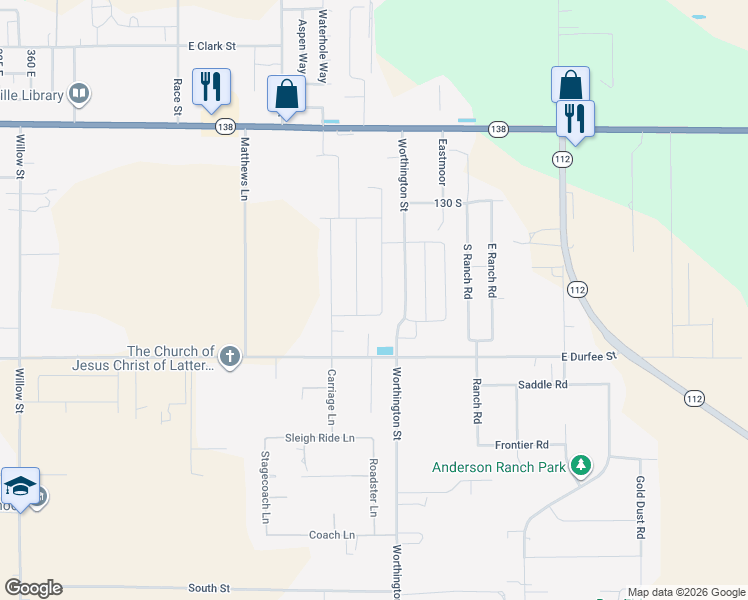 map of restaurants, bars, coffee shops, grocery stores, and more near 230 South Jodi Lane in Grantsville