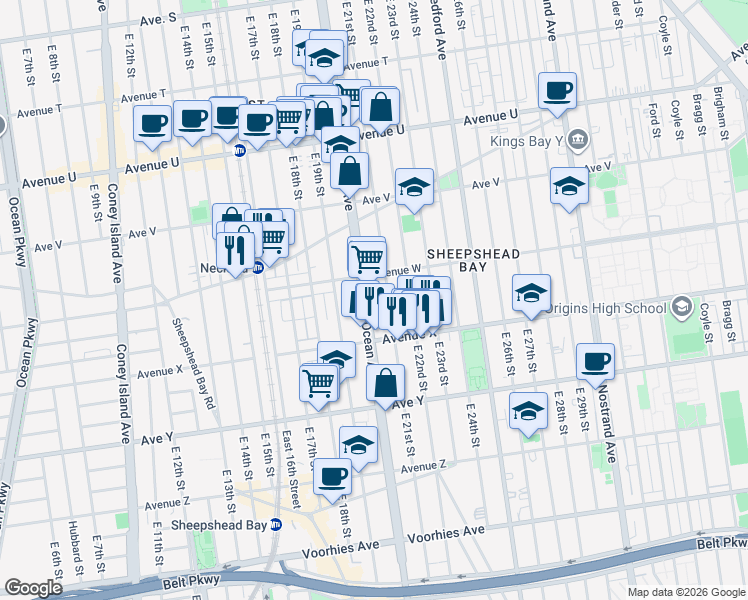 map of restaurants, bars, coffee shops, grocery stores, and more near in Brooklyn