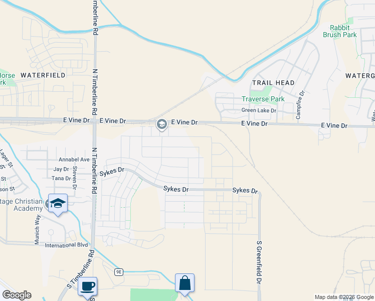 map of restaurants, bars, coffee shops, grocery stores, and more near 3026 Biplane Street in Fort Collins