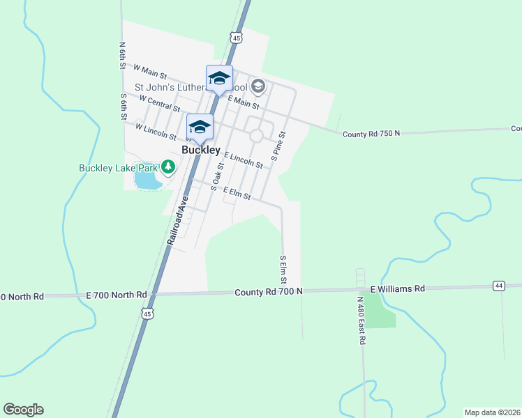 map of restaurants, bars, coffee shops, grocery stores, and more near 307 Elm Street in Buckley