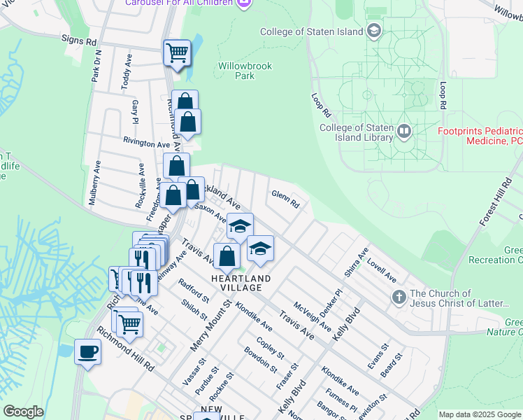 map of restaurants, bars, coffee shops, grocery stores, and more near 60 Carpenter Avenue in Staten Island