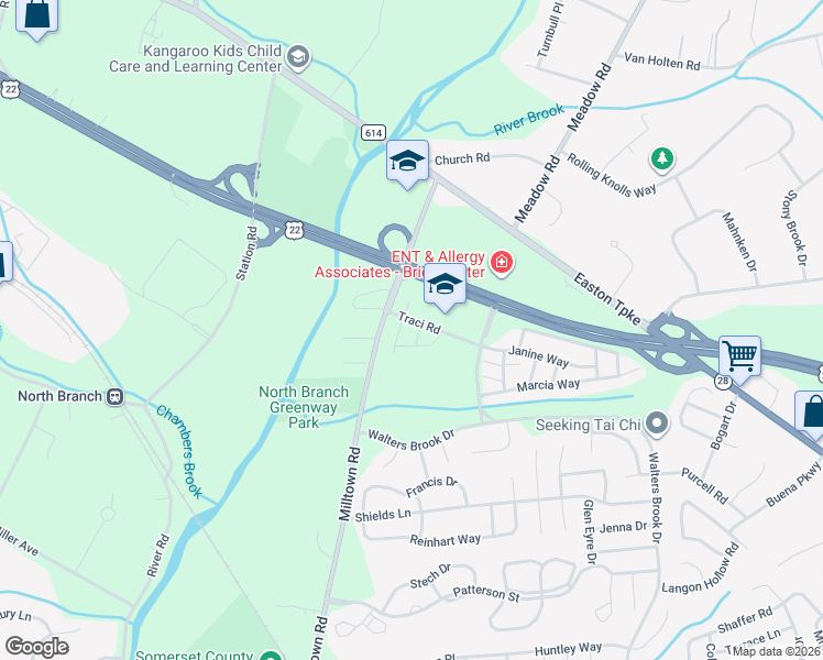 map of restaurants, bars, coffee shops, grocery stores, and more near 122 Williamson Court in Bridgewater