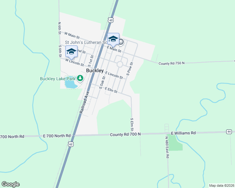 map of restaurants, bars, coffee shops, grocery stores, and more near 307 Elm Street in Buckley