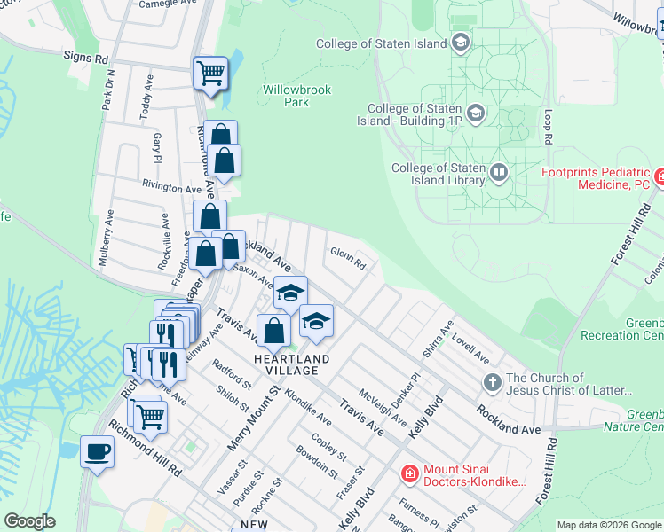 map of restaurants, bars, coffee shops, grocery stores, and more near 60 Carpenter Avenue in Staten Island