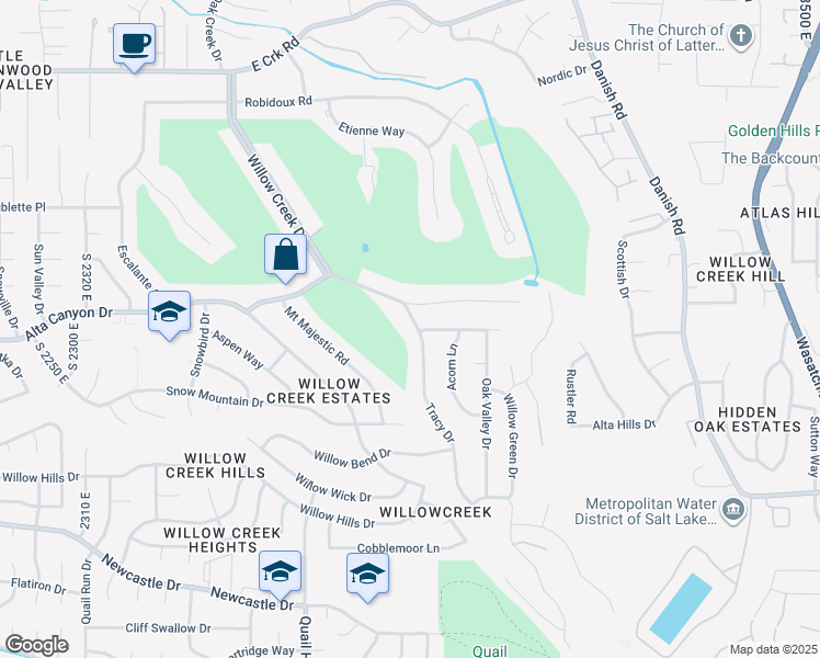 map of restaurants, bars, coffee shops, grocery stores, and more near 8618 Tracy Drive in Sandy